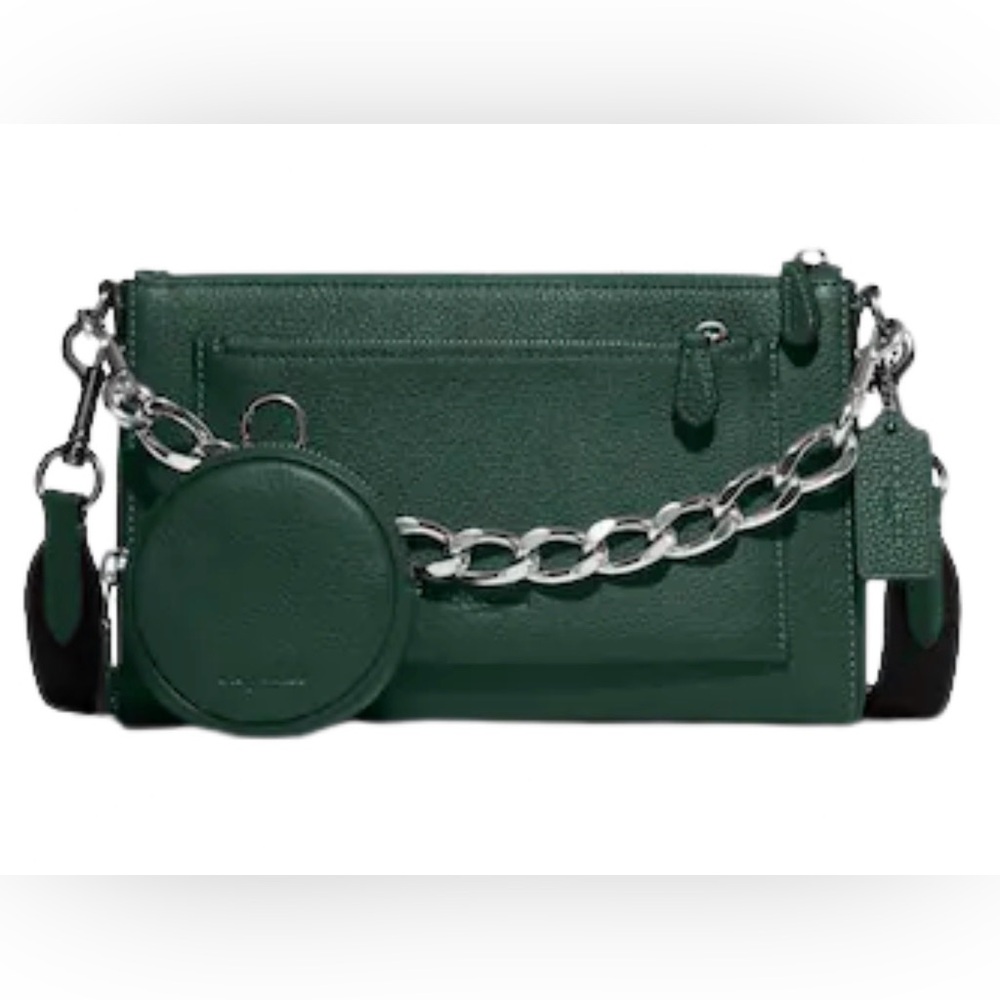 Coach Holden Crossbody Leather with Chain – Everglade / Silver